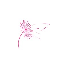 Dandelion flower illustration logo vector