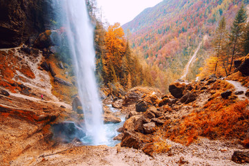 Fototapeta na wymiar Waterfall Pericnik in Slovenia, Europe