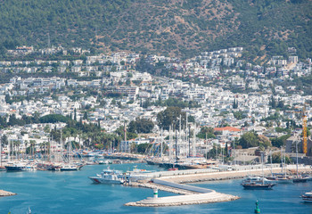 Charteryachten im Hafen von Bodrum auf der Insel Türkei