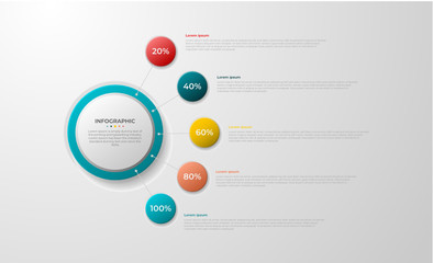 Fototapeta premium Timeline Infographic presentation template vector for business or organization.