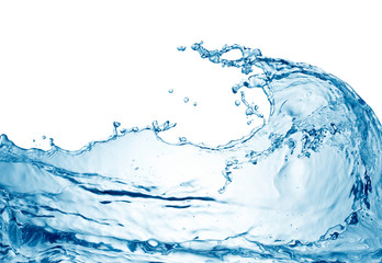 Fototapeta blue water wave isolated on white background obraz