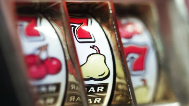 macro of a retro slot machine 