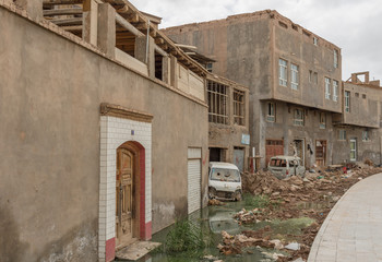 Fototapeta na wymiar Kashgar, China - even if almost totally demolished in favour of the 