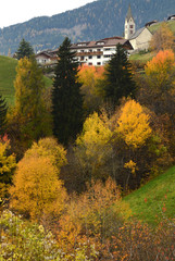 Fototapeta premium Beautiful view of Villandro in Autumn season. Bolzano, Italy.