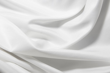Naklejka na ściany i meble Closeup of white fabric texture background ,wavy fabric