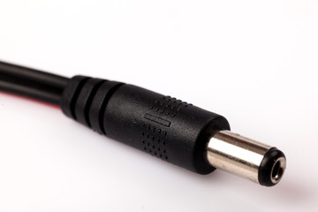 coaxial Antenna cable connectors, metal plug on white