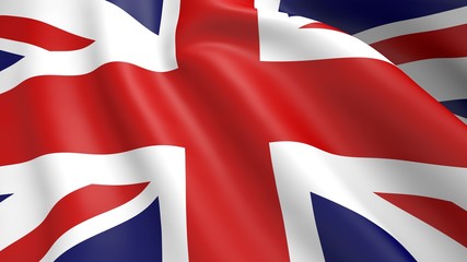 High Resolution Flag of Britain silk. UK Background Texture.