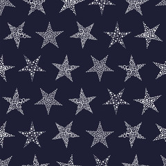 Beautiful Snowflakes seamless pattern - hand drawn, great for Christmas or New Years themed fabrics, banners, wrapping paper, wallpaper or cards - vector surface design