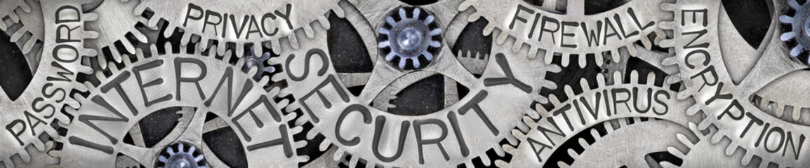 Metal Wheels with Internet Security Concept