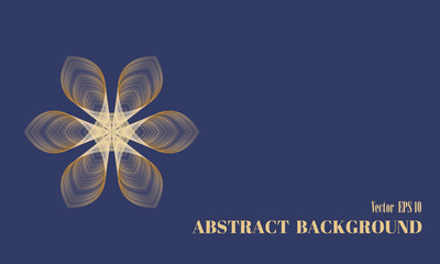 Abstract background with stylized flower. Multicolored pattern. Illustration in blue and golden shades. Vector EPS10