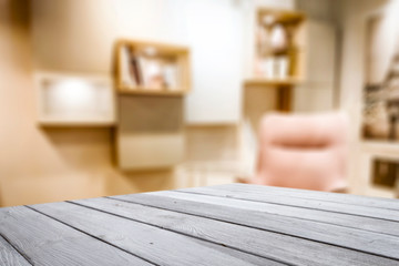 Desk of free space and home interior. 