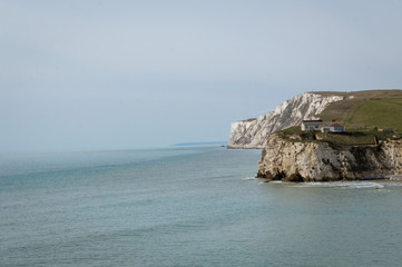 Fototapeta na wymiar White cliffs near Freeport, Isle of Wight