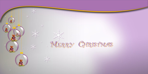 Merry  christmas banner with creative balls