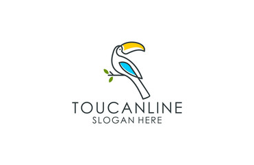 Toucan bird logo line art © art_bee8