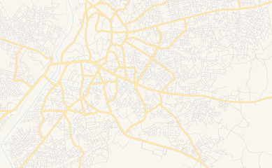 Printable street map of Abeokuta, Nigeria