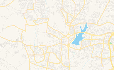 Fototapeta na wymiar Printable street map of Abuja, Nigeria