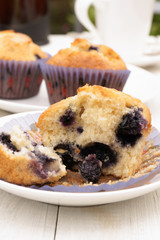 Fresh baked blueberry muffins