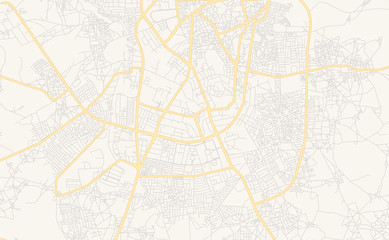 Fototapeta premium Printable street map of Sokoto, Nigeria