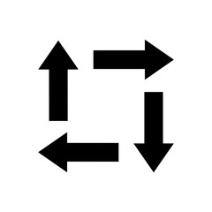 Bold short fat chunky black flat arrows icon set