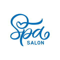Hand drawn lettering logo. The inscription: Spa salon. Perfect design for greeting cards, posters, T-shirts, banners, print invitations.
