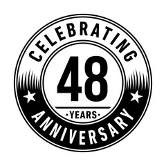 48 years anniversary celebration logo template. Vector and illustration.