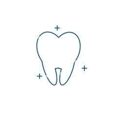Isolated tooth icon line design