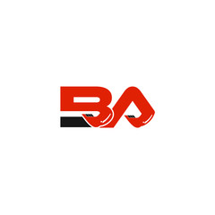 BA Letter Logo Design with Excavator Creative Modern Trendy