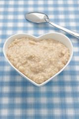 Oatmeal or Porridge in a heart shaped bowl
