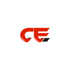 CE Letter Logo Design with Excavator Creative Modern Trendy