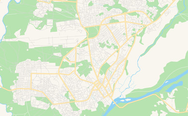 Printable street map of Garoua, Cameroon