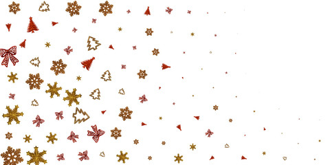 Xmas Gifts. Gold 2020 New Year decoration isolated on white background. Banner mock up for display of product or design content