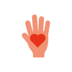 Isolated hand and help icon flat design