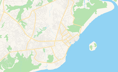 Printable street map of Bissau, Guinea Bissau
