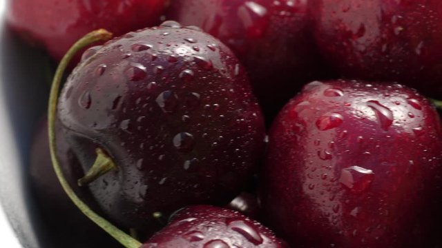 a closeup of fresh cherries