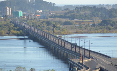 Fototapeta na wymiar yacolen bridge Concepcion city Chile