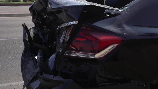 Car crash car on street background