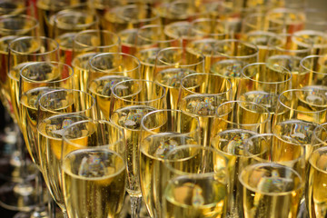 Champagne in the glasses