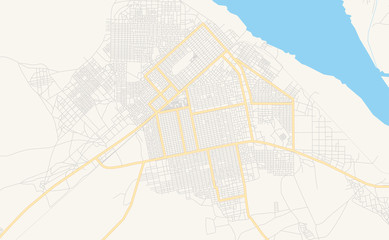 Printable street map of Kosti, Sudan