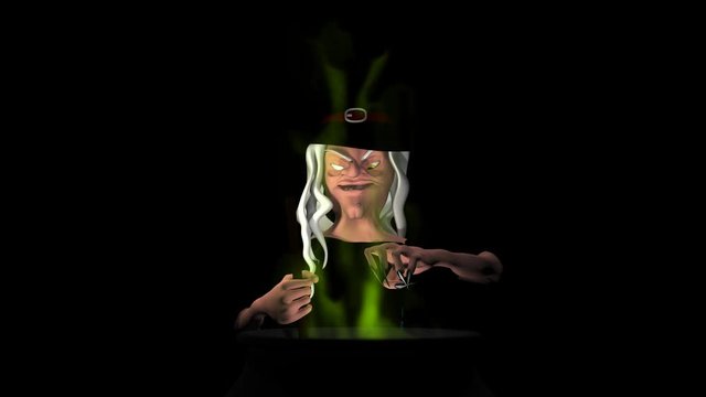 Cute Witch Preparing A Magic Potion