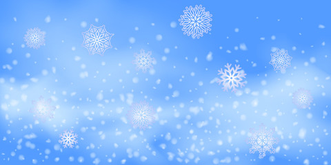 Snowflakes, snowfall.