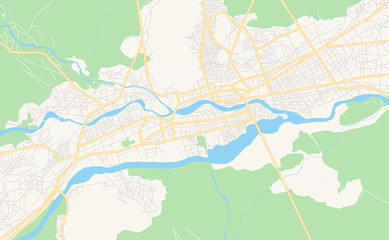 Fototapeta na wymiar Printable street map of Maroua, Cameroon