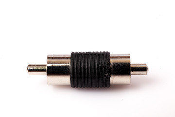 Fototapeta premium audio jack,plug convertor for video and sound on white background