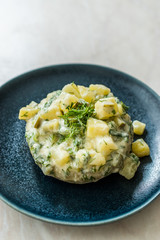 Turkish Artichoke Food with Dill, Potatoes, and Olive Oil Sauce.