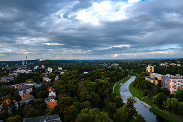 Fototapeta na wymiar Top view to Ostrava city