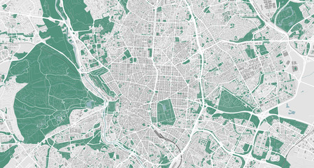 Detailed map of Madrid, Spain © Metromaps