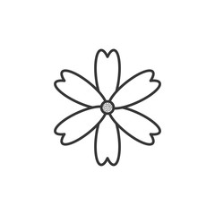 Isolated flower icon line design