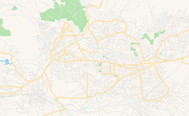 Fototapeta na wymiar Printable street map of Mbeya, Tanzania