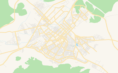 Fototapeta na wymiar Printable street map of Batna, Algeria
