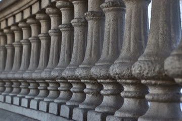 Fototapeta na wymiar White columns on a staircase