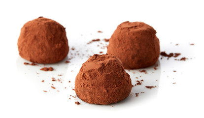 chocolate truffles covered with cocoa